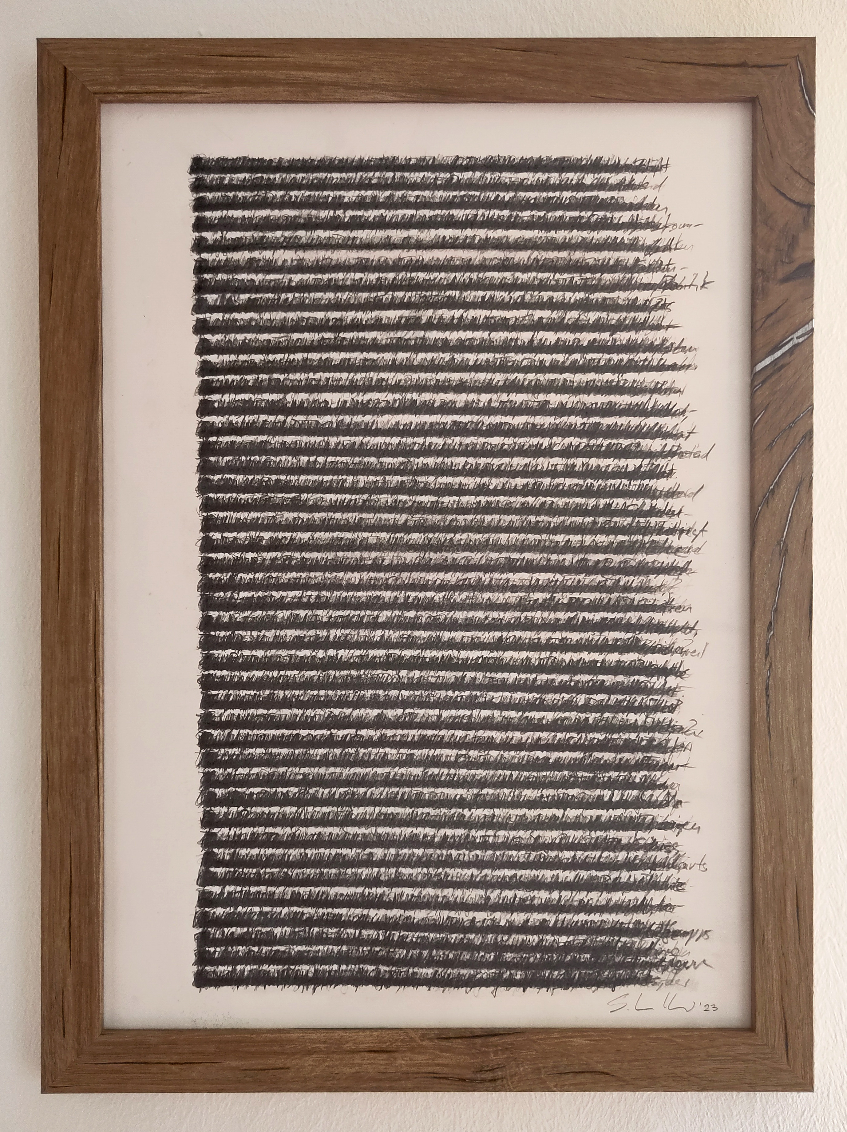 Georg Büchners Dantons Tod alle Seiten regelbasiert abgeschrieben übereinander auf einer Seite