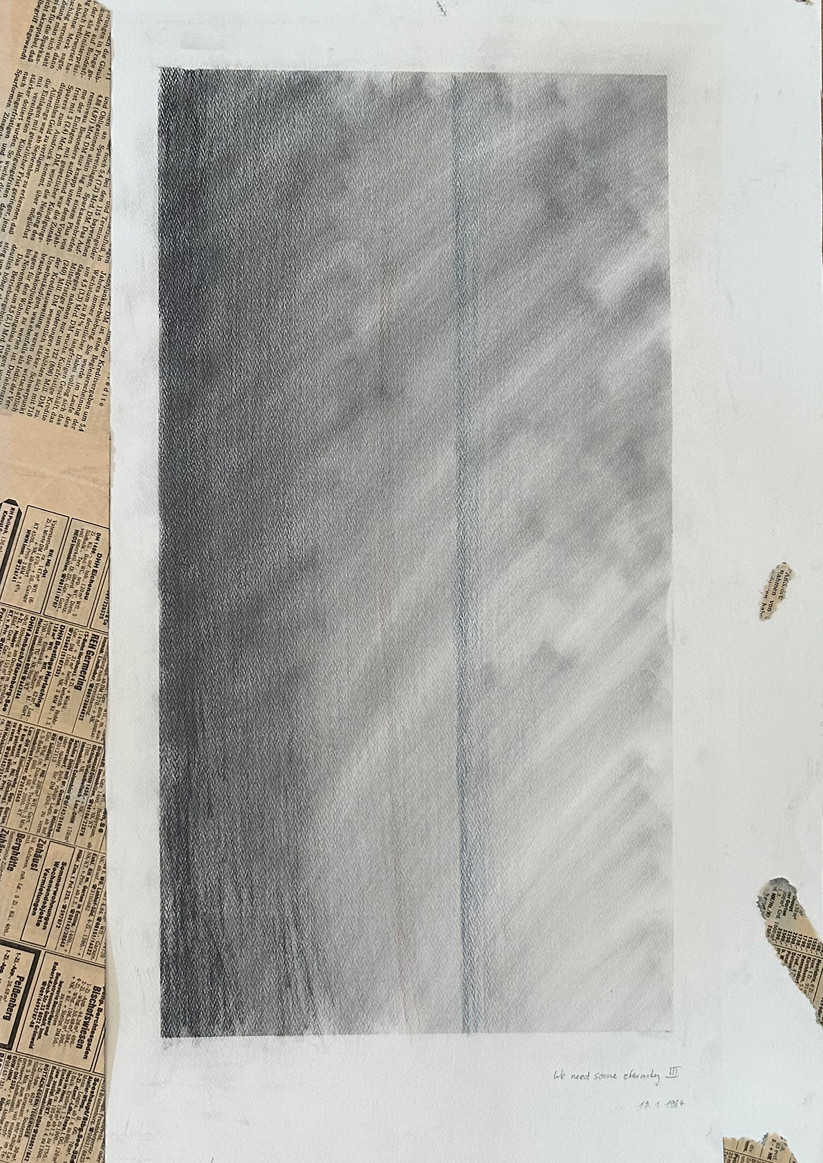 We need more Eternity III (19.01.1984) DIN A2, Kohle, Buntstift auf Papier