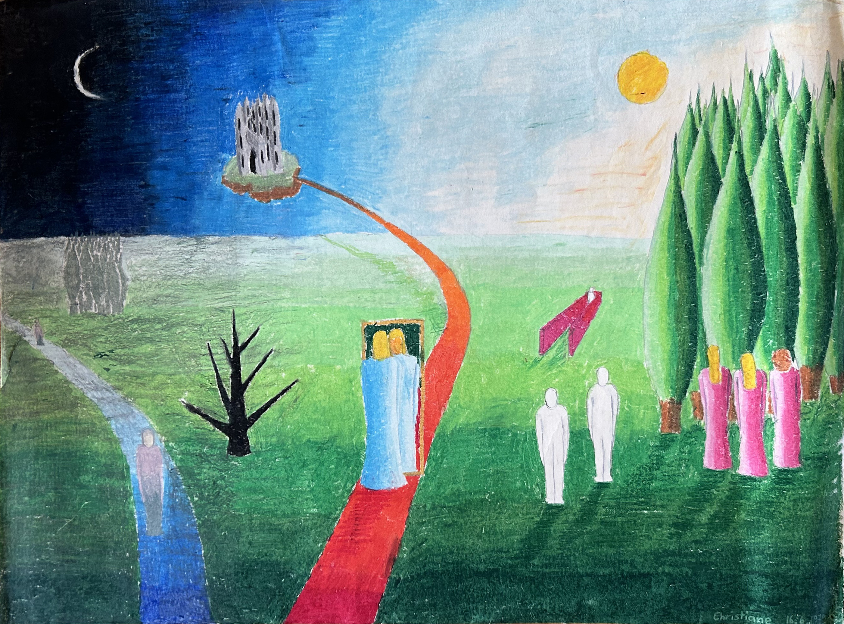 16.06.1979 : Christiane, DIN A3, Ölkreide auf Papier