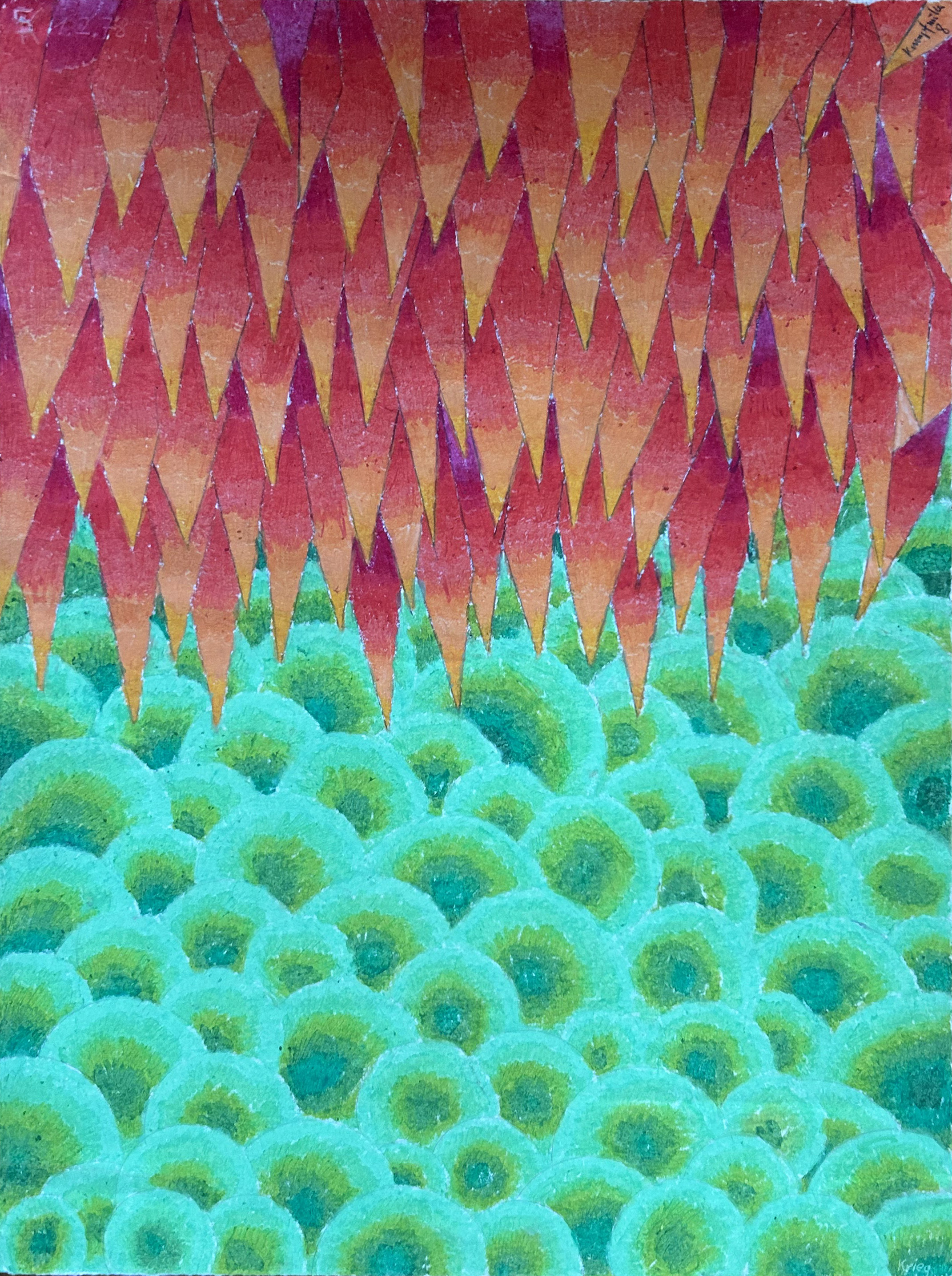 01.02.1978: Krieg. DIN A3, Ölkreide auf Papier