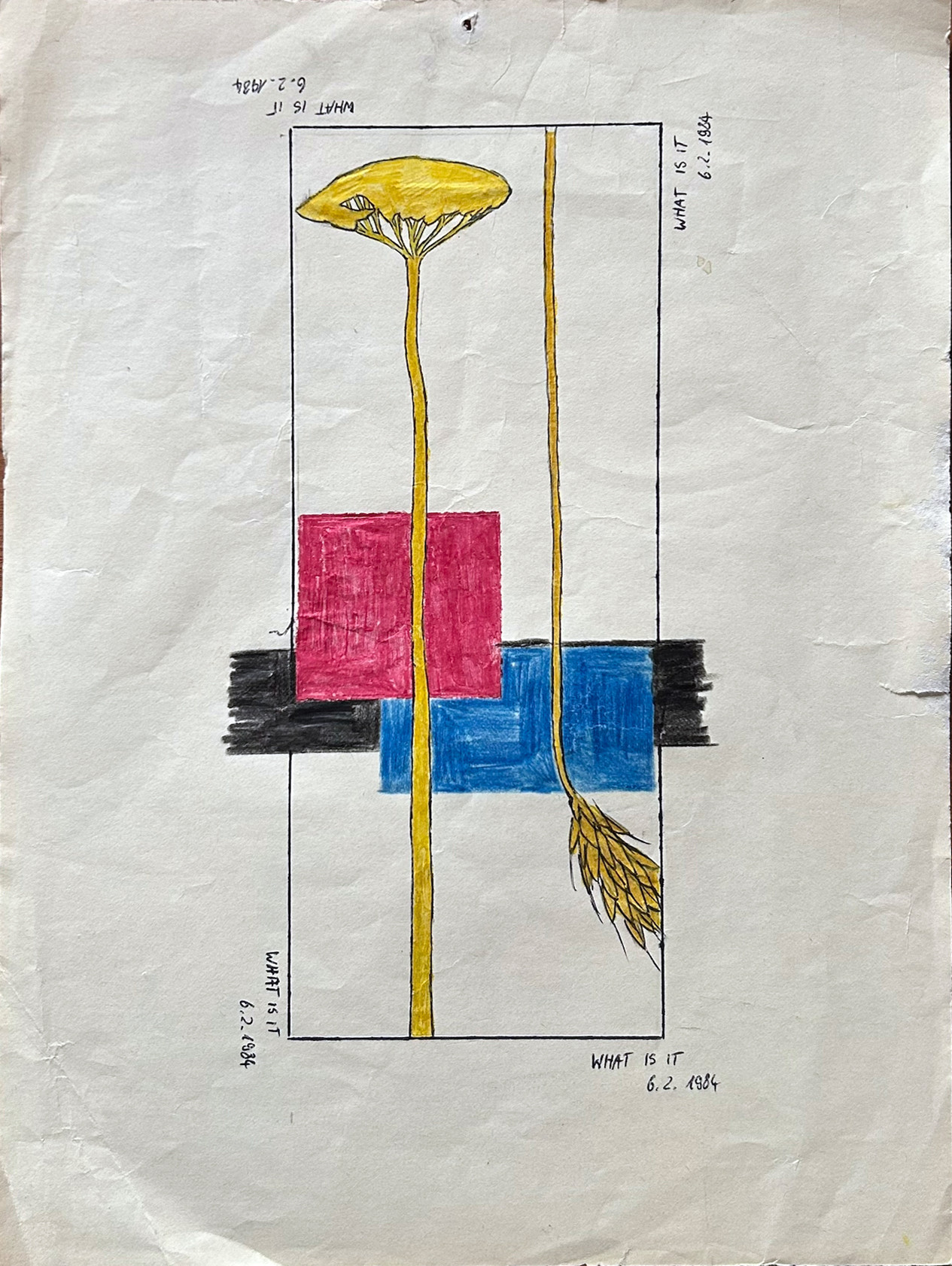 WHAT IS IT, Bleistift auf Papier, DIN A4, 6.2.1984