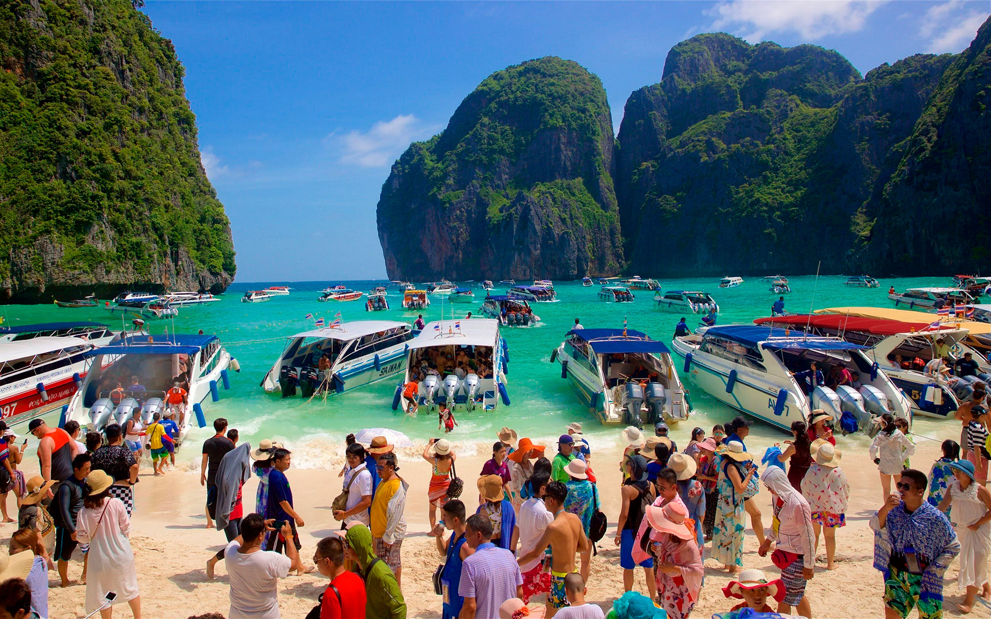 Maya Bay with overtourism